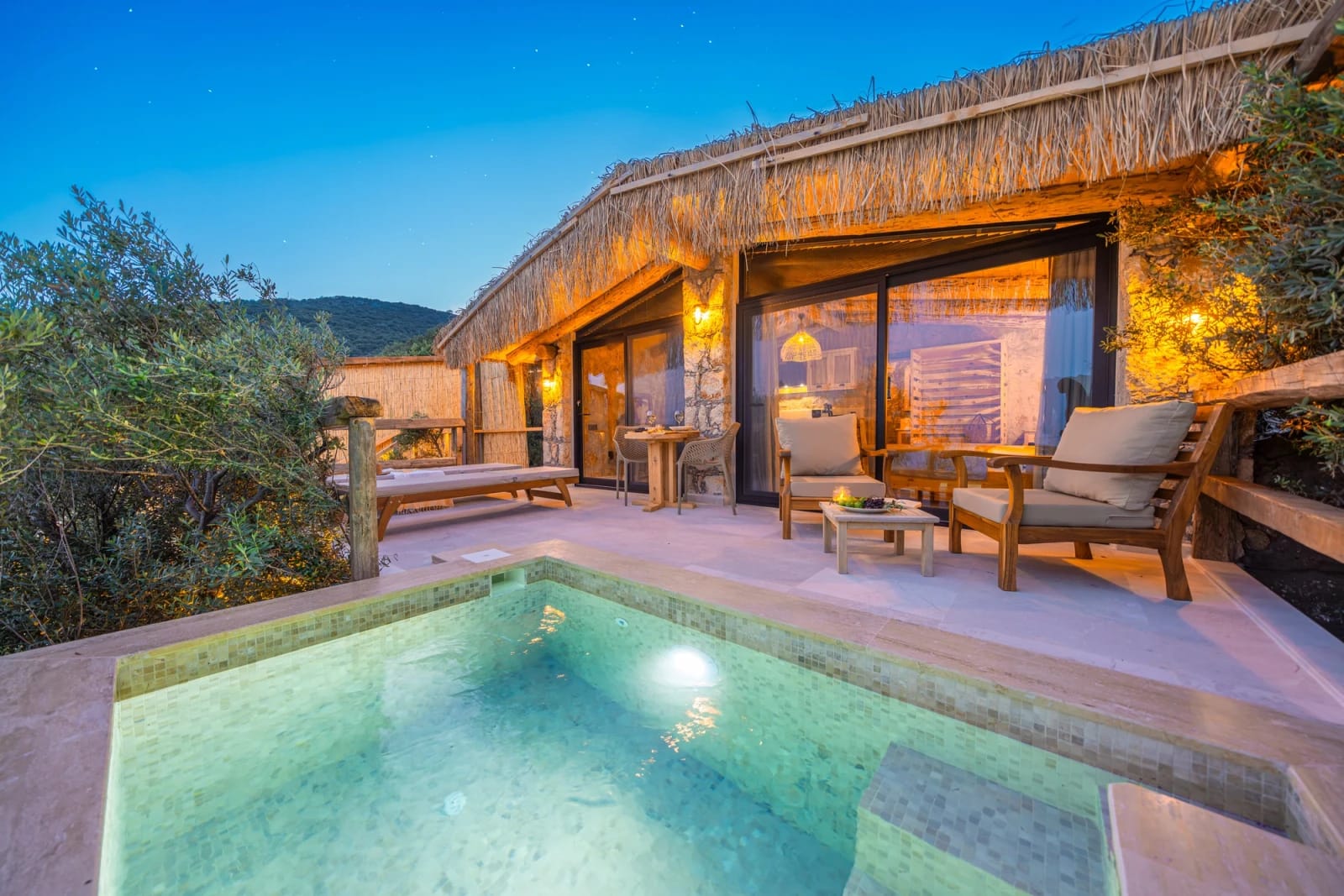 Seafront Comfortable 1+1 Villa with Private Beach in Kalkan - Outside View