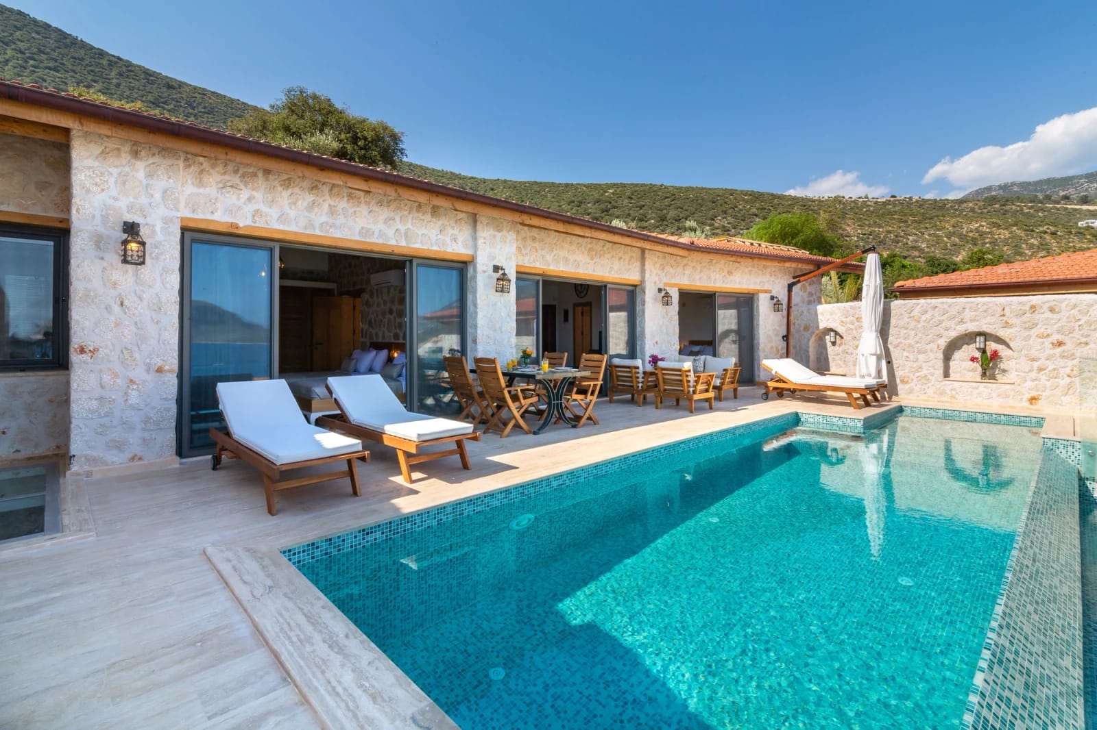 Seafront Comfortable Villa with Infinity Pool in Kalkan - Outside View